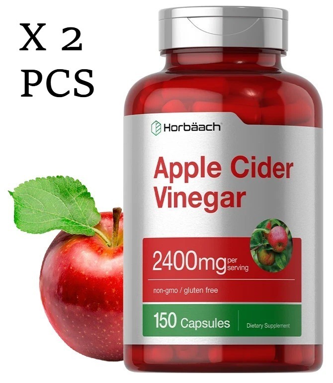 2 BOTTLES-Apple Cider Vinegar Capsules | 2Kmg | 150 Count | Non-GMO| by Horbaach