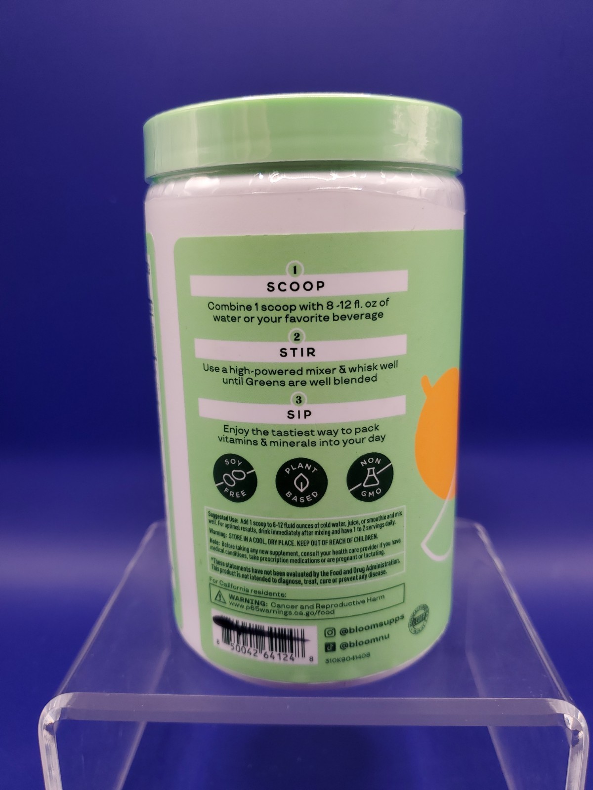 Bloom Nutrition Greens & Superfoods Powder Mango Flavor 25 Servings Exp 08/26