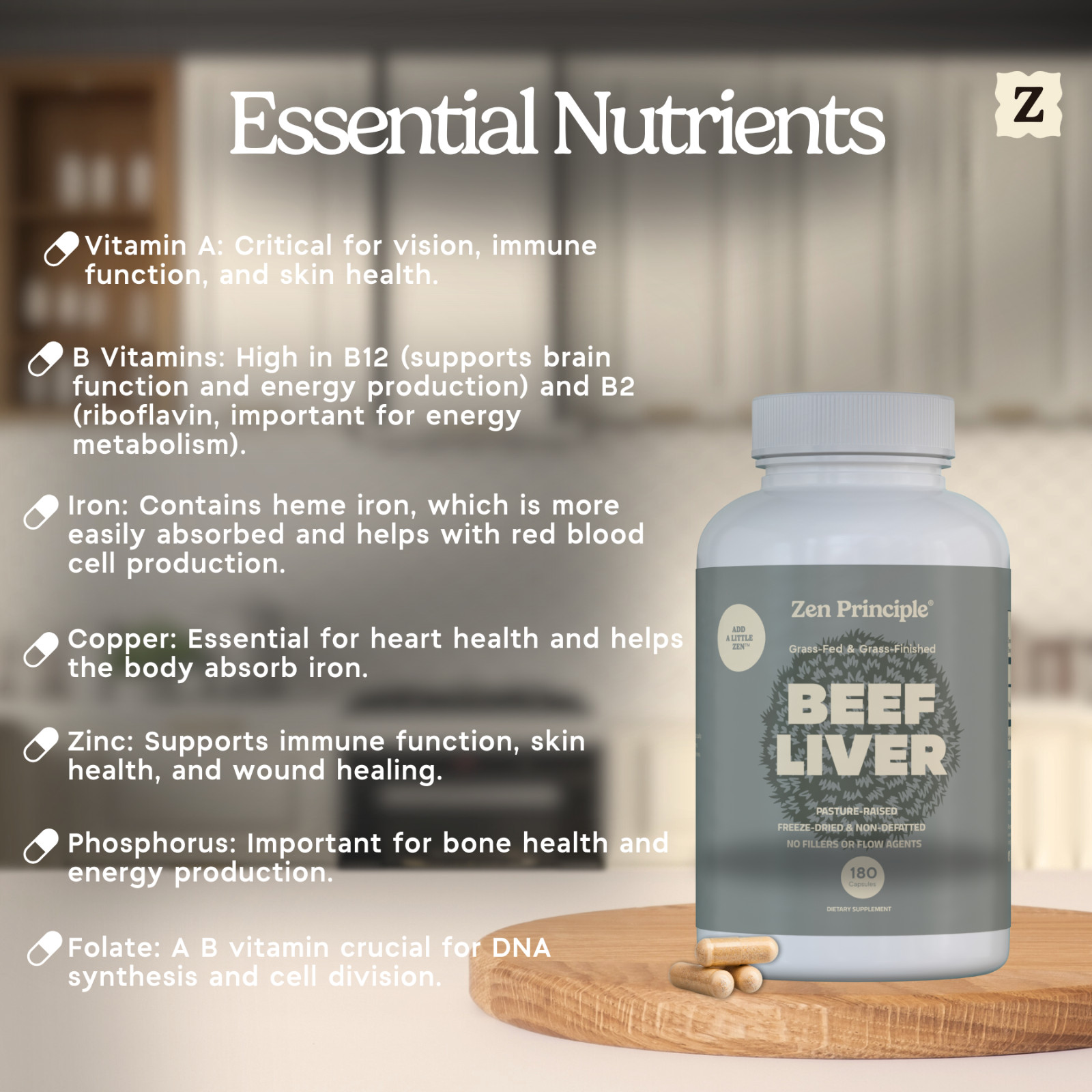 2 Pack (360 Capsules) Ultra-Pure Desiccated Beef Liver, Grass-Fed
