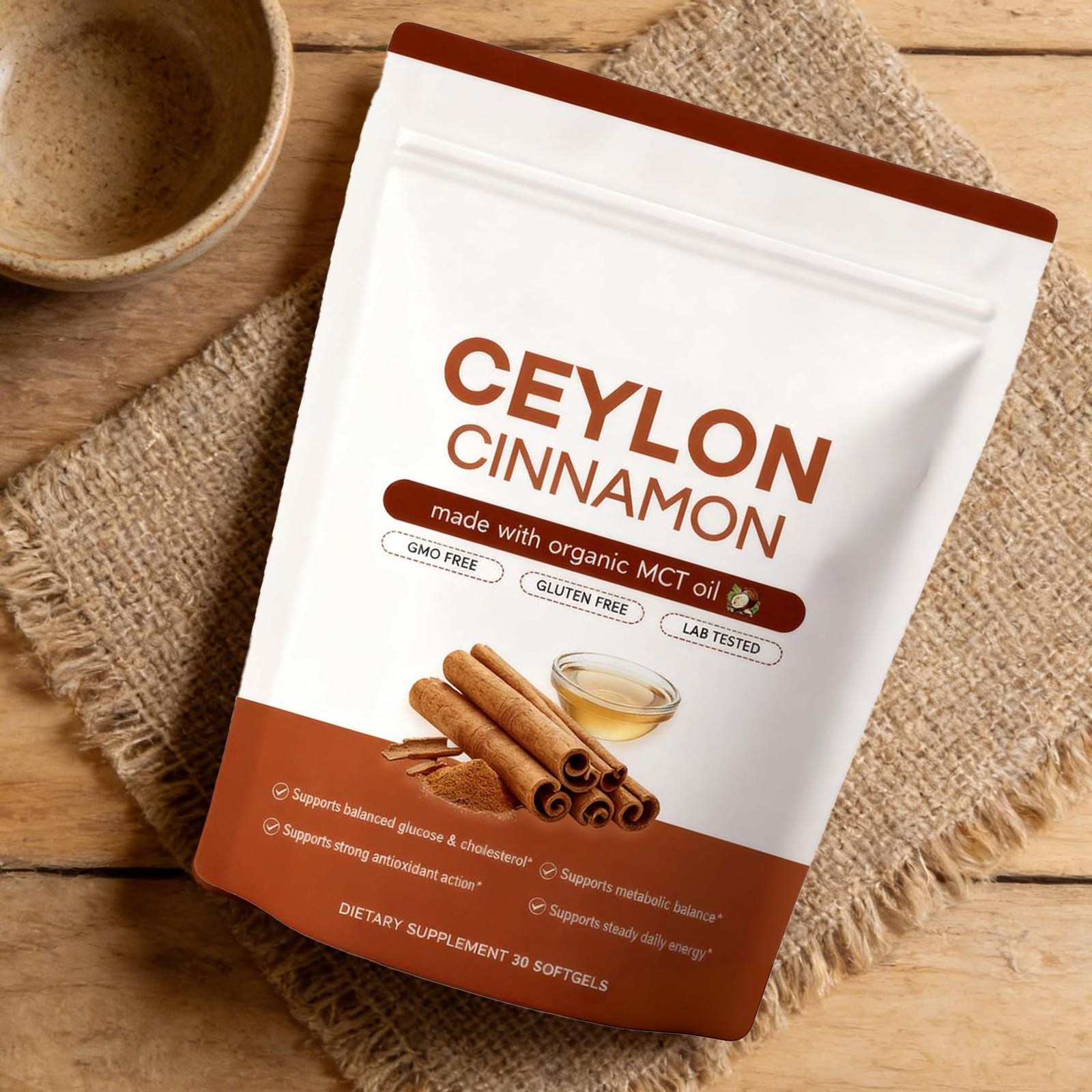 Ceylon Cinnamon 7,200Mg Equivalent 30 Softgels includes MCT Oil 30 Soft Gels