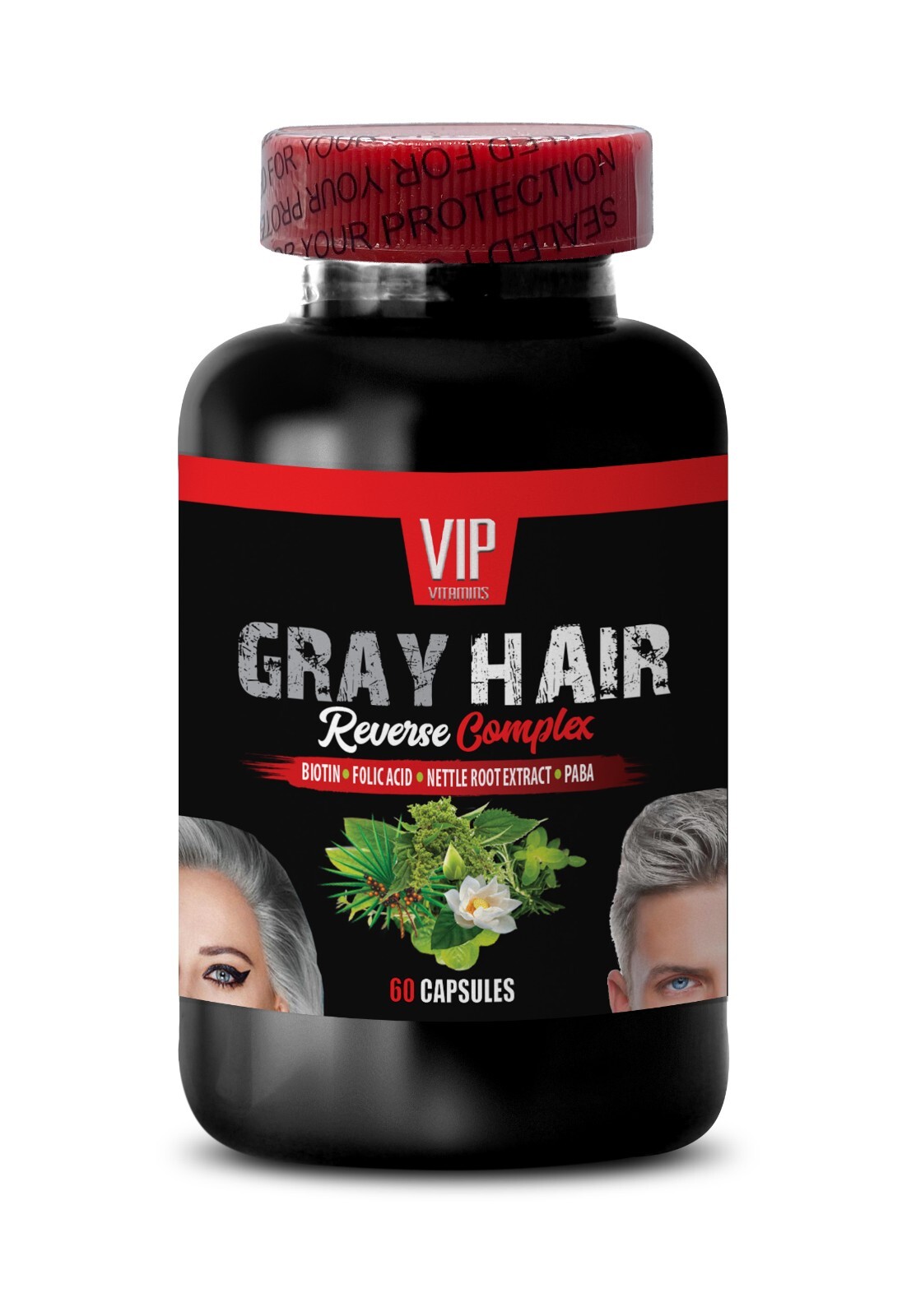 Youthful Hair Support: GRAY HAIR REVERSE Complex with L-Tyrosine, Plant Sterol –