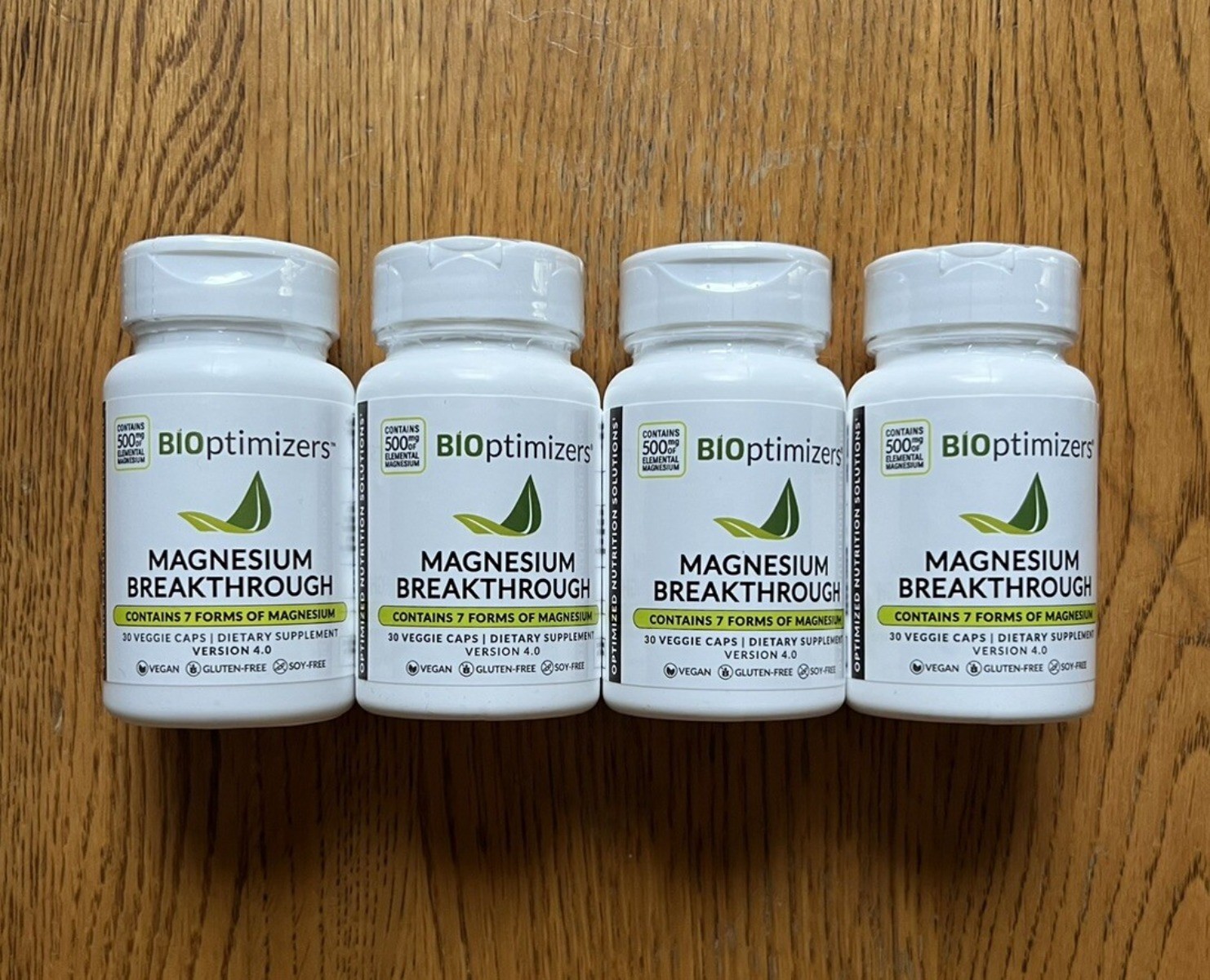 4 pack-Bioptimizers Magnesium Breakthrough all 7 essential forms, 30 capsules