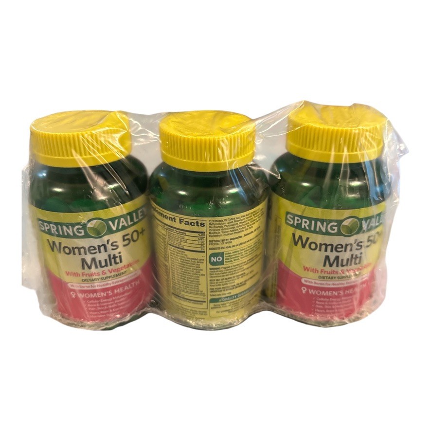Spring Valley Women’s 50+ Multi with Fruits & Vegetables – 3 Pack (Exp 02/2026)