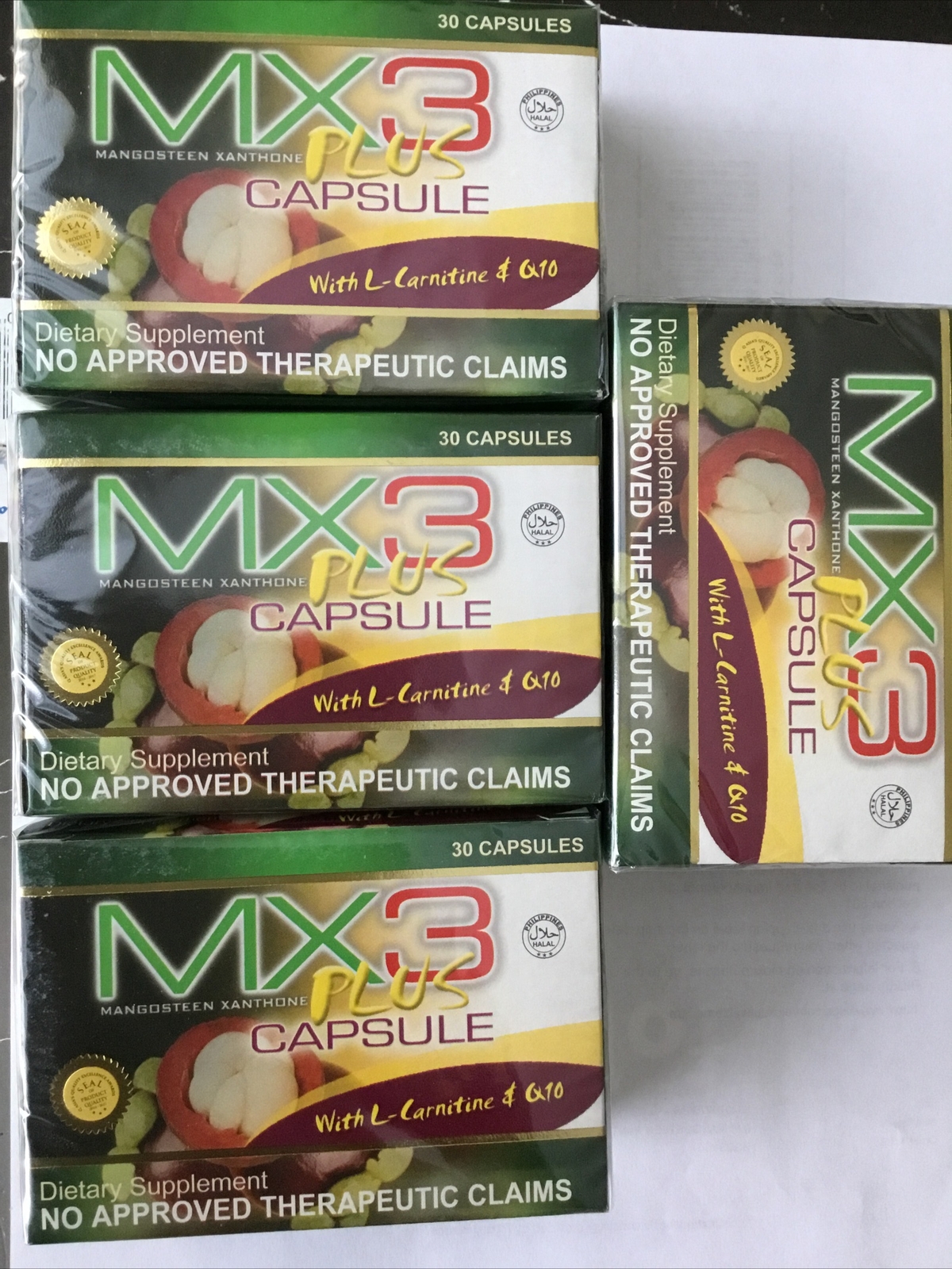 4BOXES OF MX3 PLUS With L-CARNITINE & Q10, 30 CAPSULES EACH BOX &FREESHIPPING