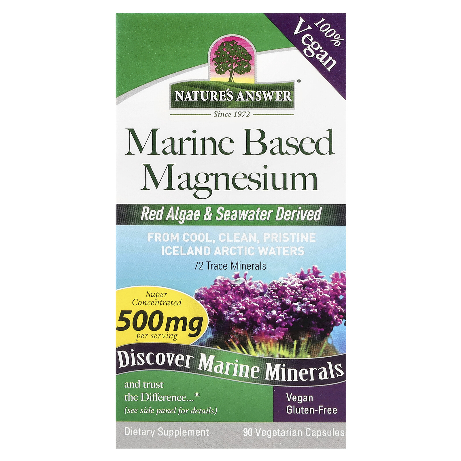 Nature s Answer Plant Based Magnesium 500 mg 90 Vegetarian Capsules