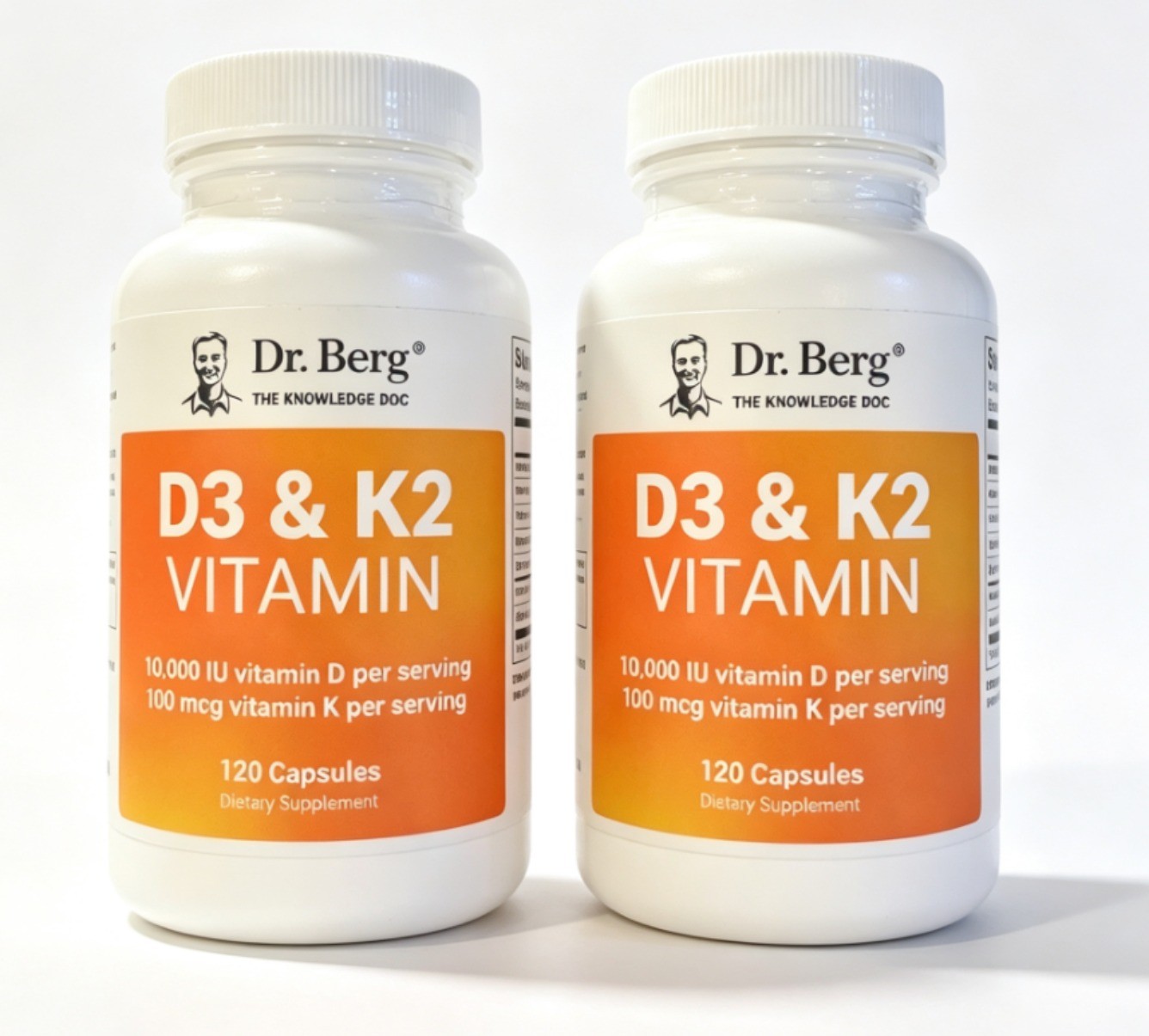 Dr. Berg D3 & K2 sealed Vitamin D3 10,000 IU & Vitamin K 100 mcg 120 Capsules