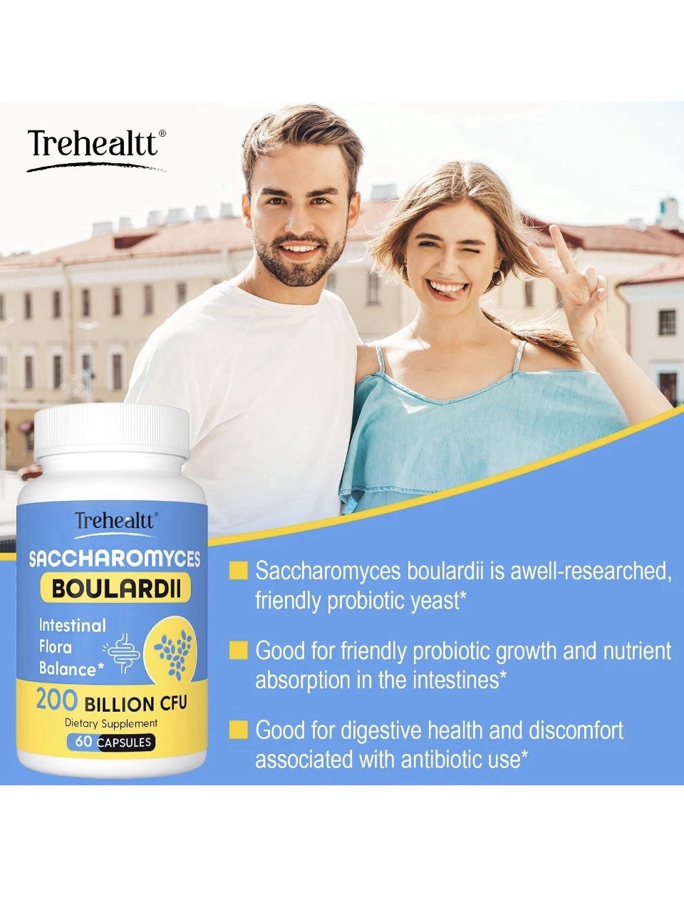 Saccharomyces Boulardii Probiotics 200 Billion CFUs, Clinically-Studied Probi…