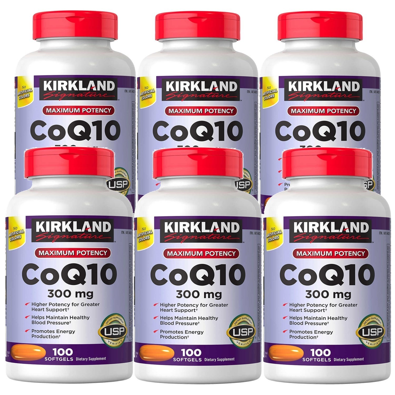 Kirkland Signature CoQ10 300mg 100 Softgels X 6 bottles(fresh&new)