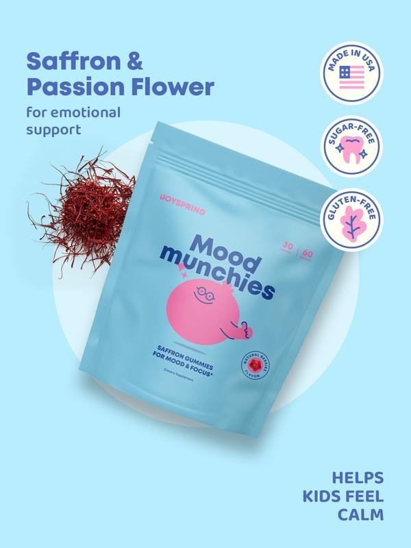 JoySpring Saffron Mood Munchies Gummies – Plant-Based Saffron Formula for Daily