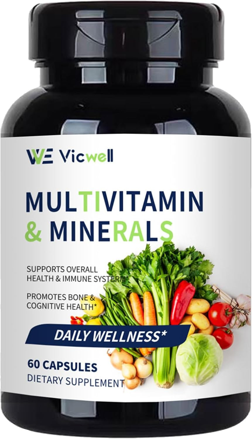 Vicwell Multivitamin Minerals w/Collagen Grape Seed Black Currant 60 Caps ~ 5/27