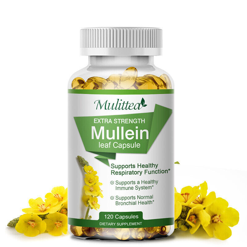 120 Mullein Leaf Capsules for Lung Cleansing&Detox Herbal Dietary Supplement