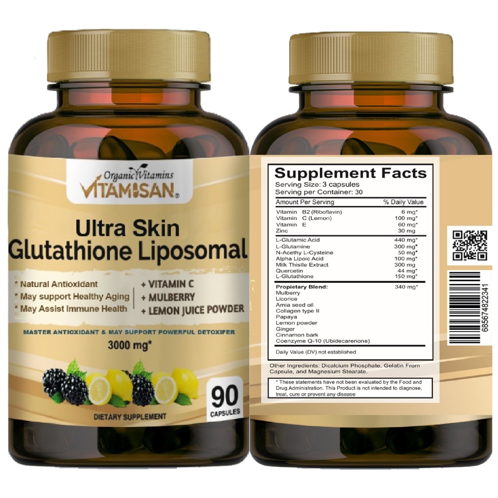 2 Glutathione Whitening Pills Skin Lightening Dark Spots Remover 190 Caps 3000
