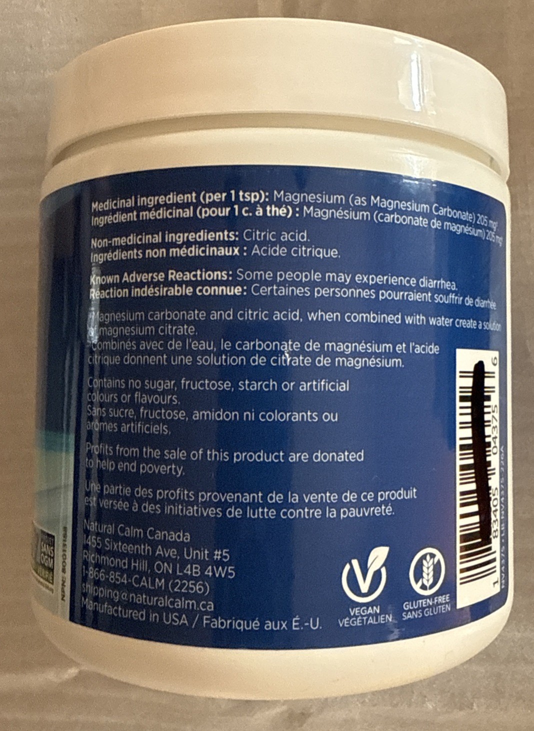 Natural Calm Magnesium Powder Supplements 8 oz, Unflavored, Exp. 08‑2027 New