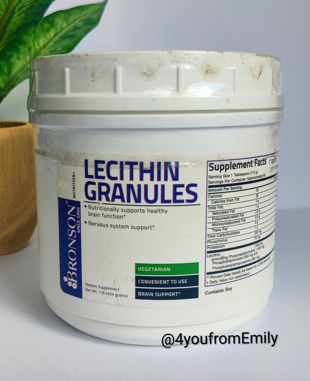 Bronson Lecithin Granules (Powder) 7500 MG BRAIN SUPPORT 1 Lb – Exp 11/26 Read