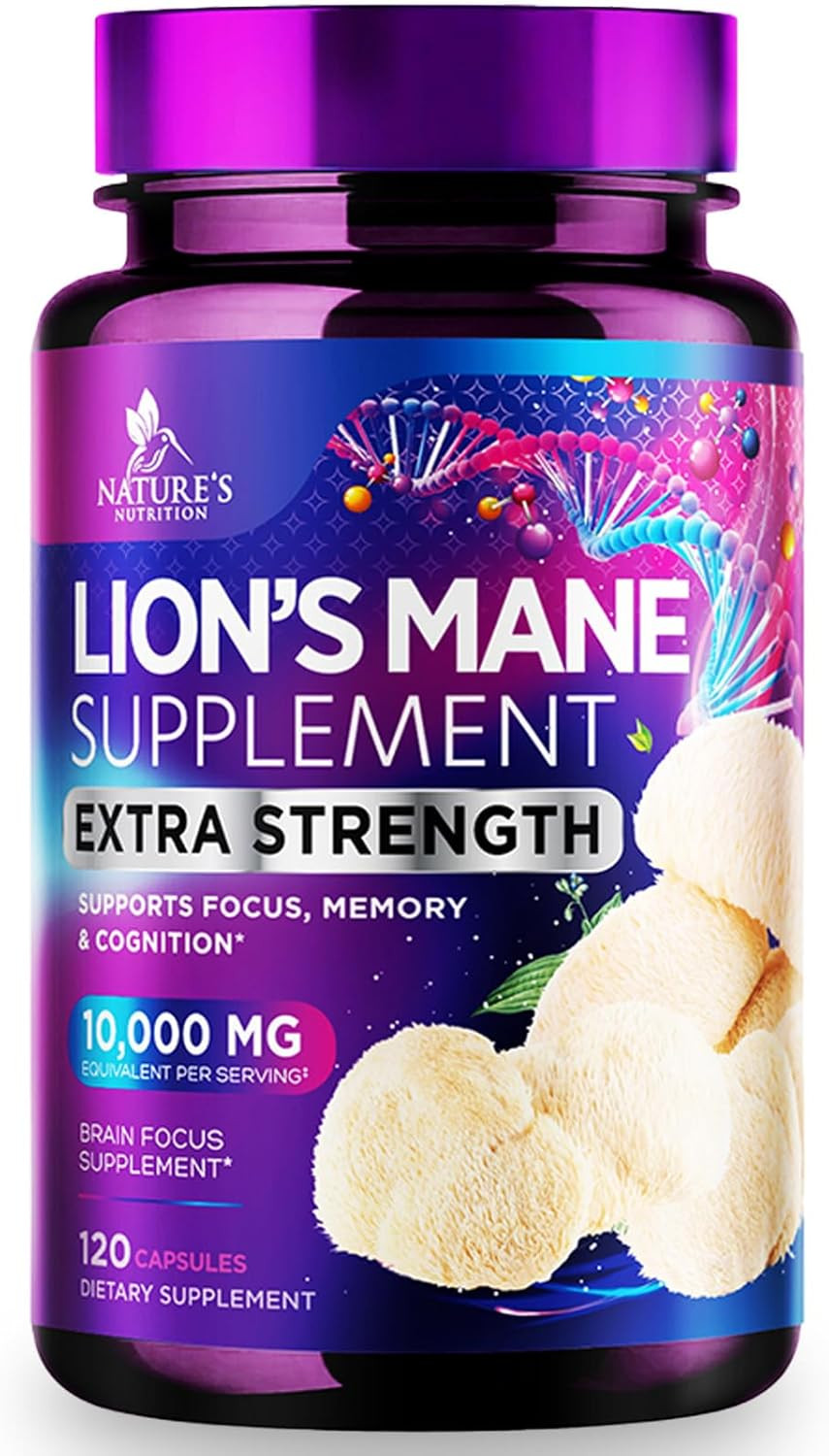 Lions Mane Mushroom Capsules 10,000Mg – Lion’S Mane Supplement Capsules for Memo