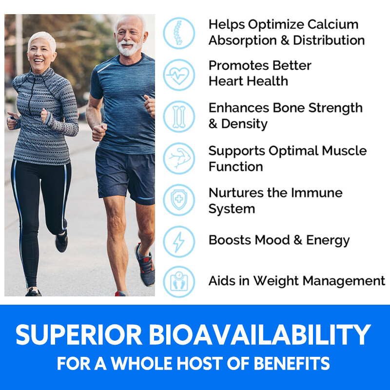 Strengthen Bone Teeth Joint Calcium Vitamin D3 K2 B12 120 Softgel Boost Immune