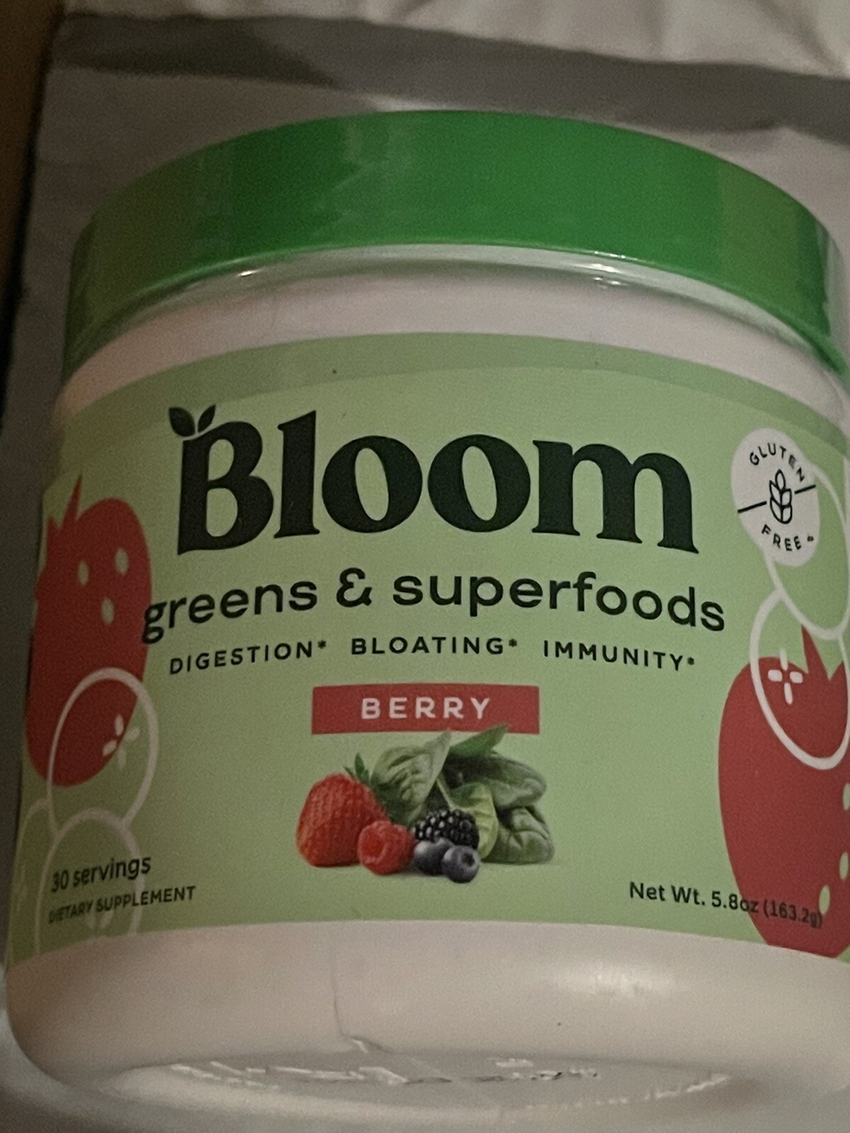 Bloom Nutrition Greens & Superfoods Powder, Berry 30 Servings 5.8 Oz