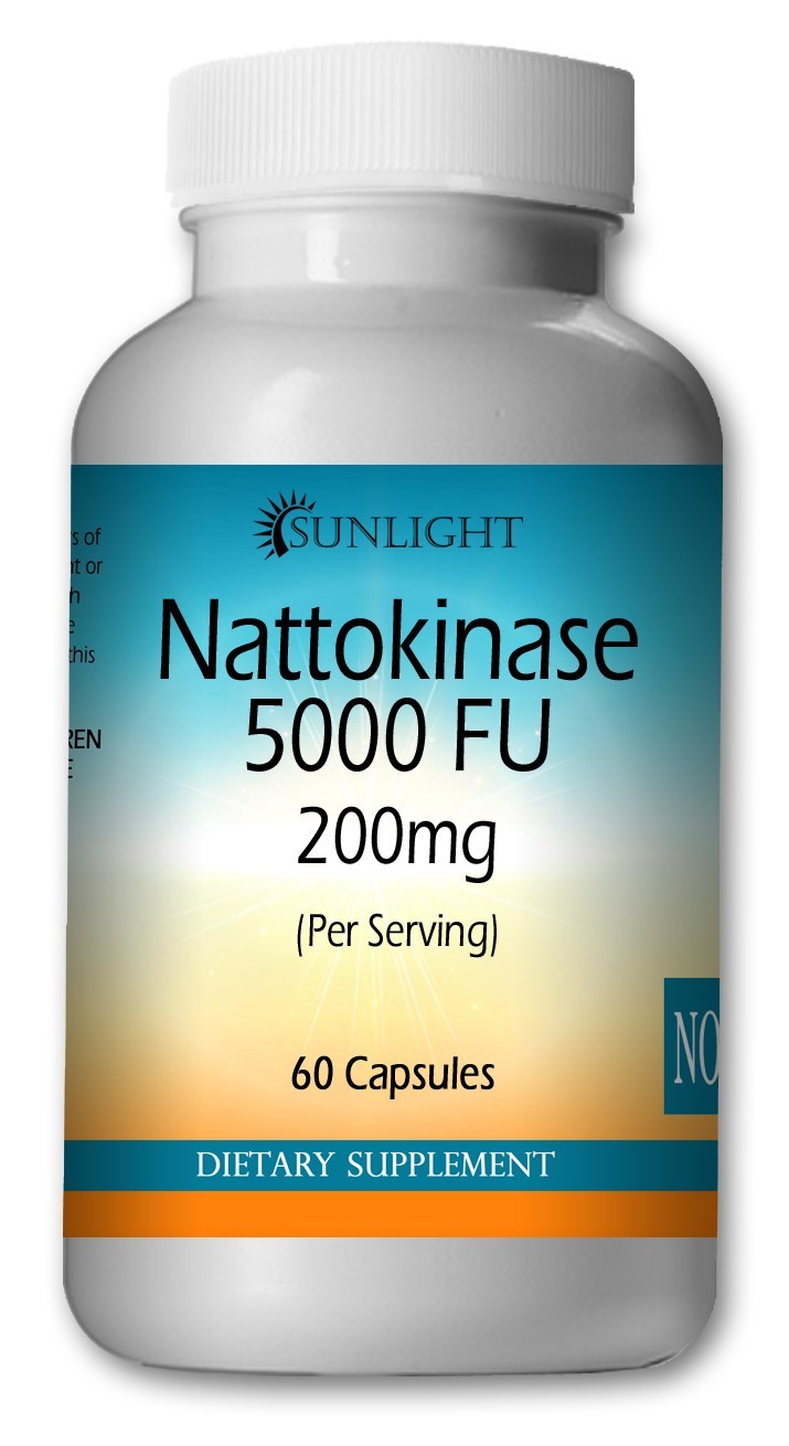 Nattokinase 200 mg 5,000 FU Fibrinolytic Units 60 Caps High Potency