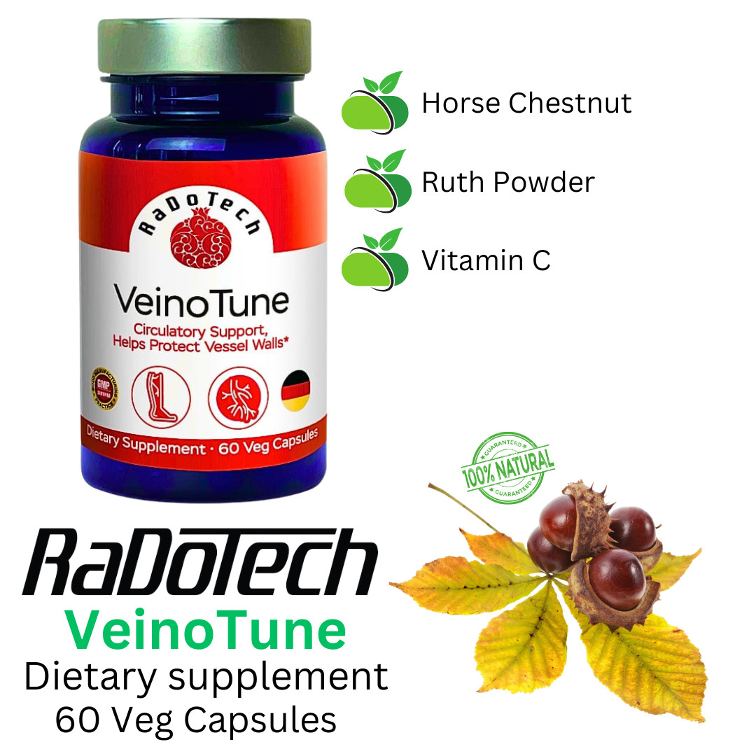 VeinoTune Varicose Veins Treatment for Legs, Reduces Swelling, Horse Chestnut 30
