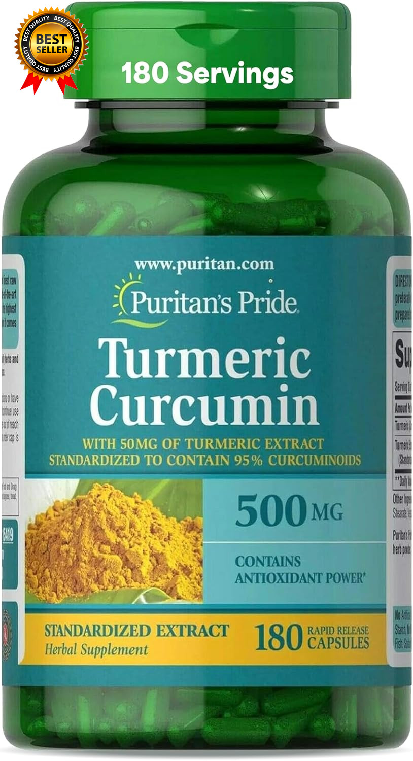 Turmeric Curcumin 500Mg Standarized to 95% Cucuminoids Herbal Dietary Supplement