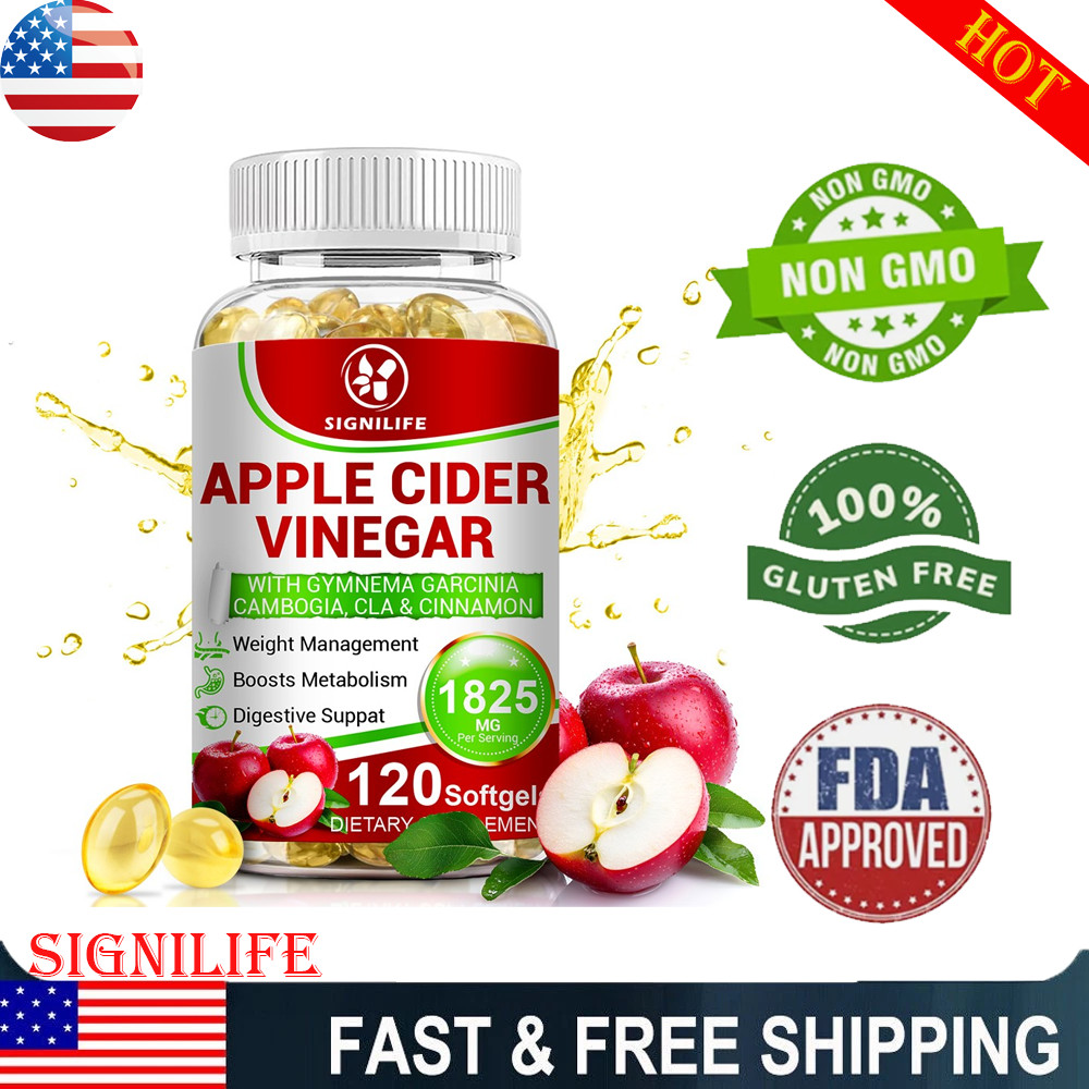 Weight Loss Apple Cider Vinegar w Garcinia Pills ACV & CLA Fat Burner 120 Capsul