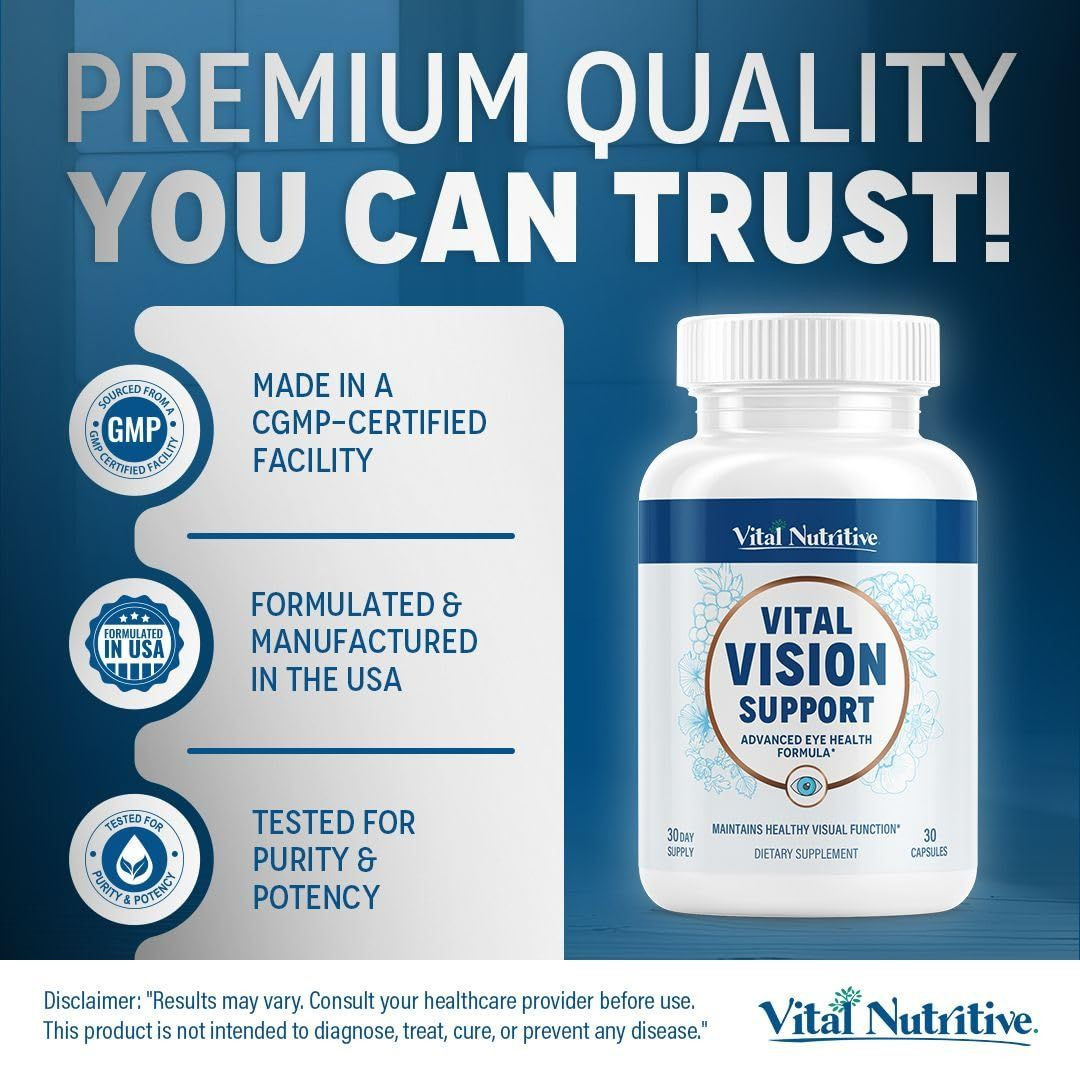 Vital Vision Support – Eye Health Supplement with 30 Count (Pack of 1)