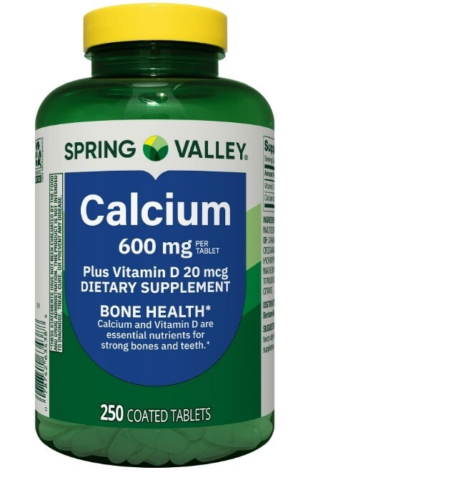 Spring Valley Calcium Plus Vitamin D Tablets Supplement 600 mg 250 Count