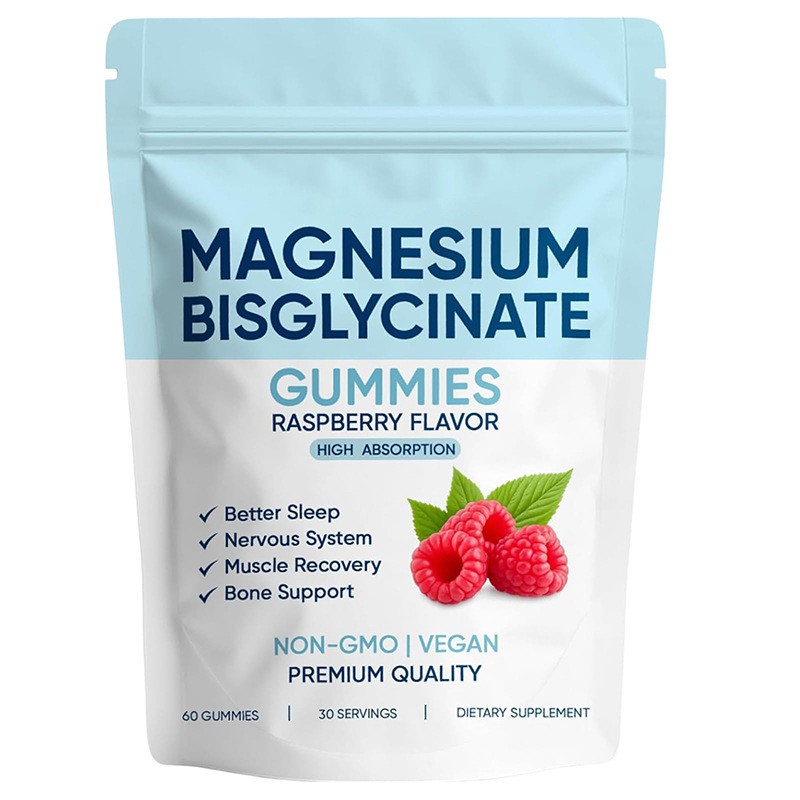 1~5 Bag Magnesium Bisglycinate Gummies Improve Sleep Raspberry Flavor 60 Gummies