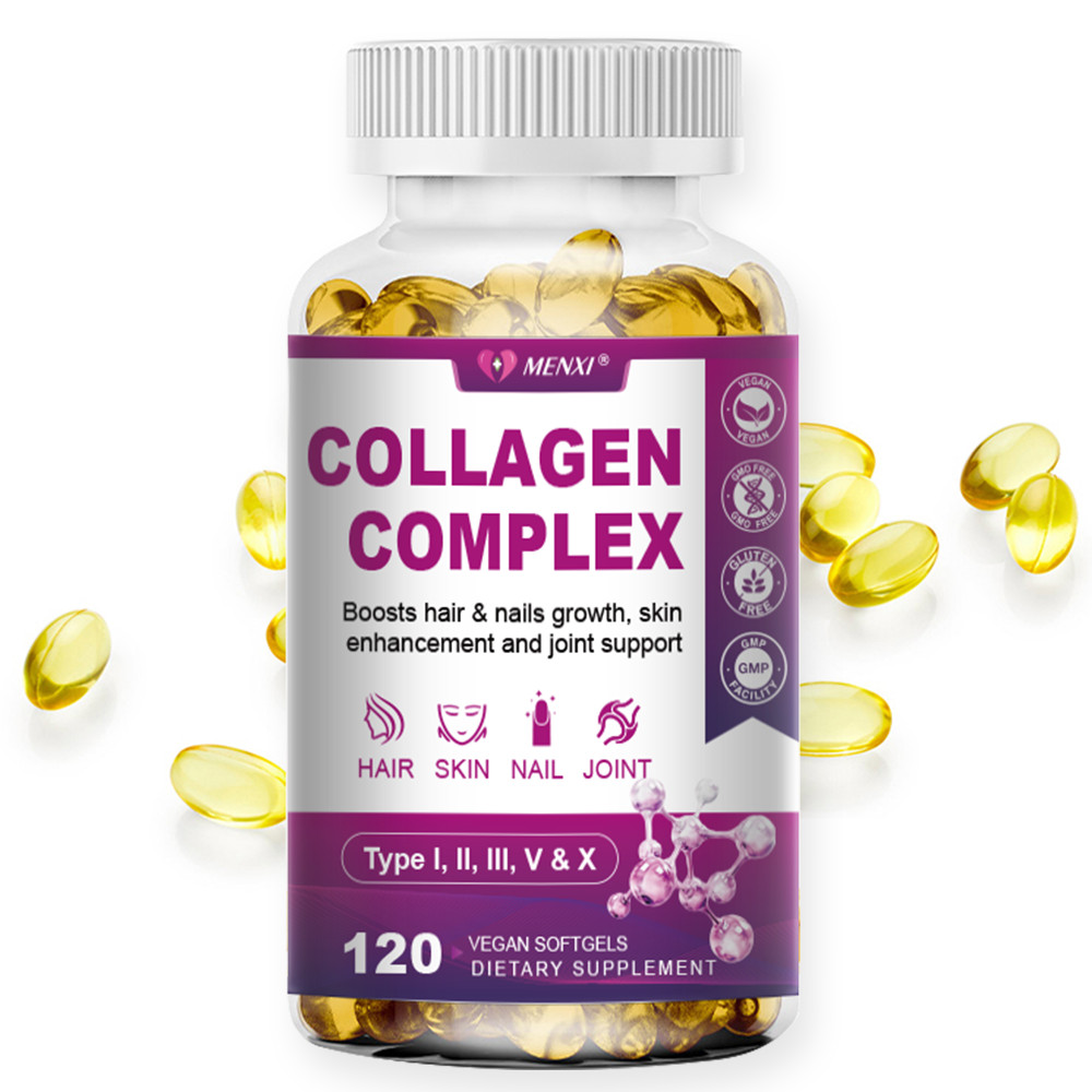Multi Collagen Peptides Capsules – Hydrolyzed Protein Peptides (Type l,l,ll,v,X)