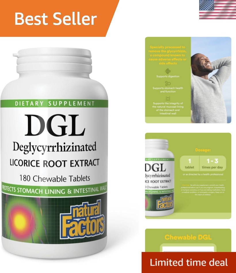 DGL Chewable – Digestive Support Supplement with Licorice Root Extract – Chew…