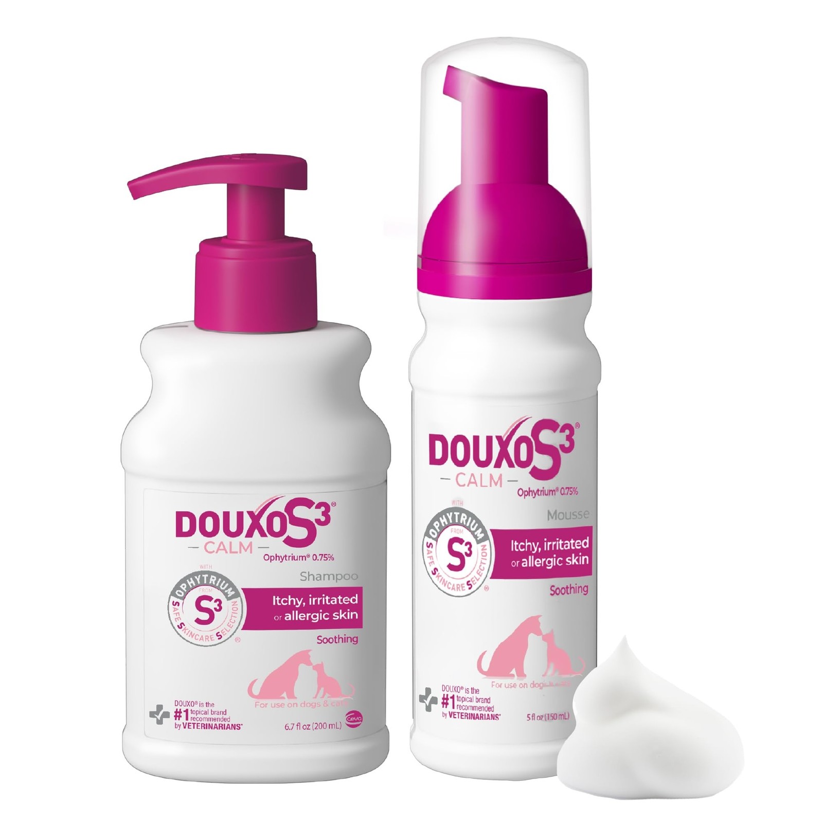 Calm Bundle – Calm Dog Shampoo (6.7oz) & Itch Soothing Mousse (5 fl oz) for D…