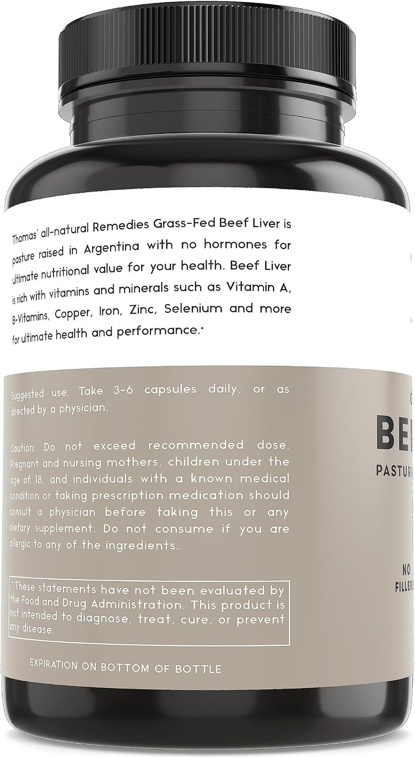 Nutrient-Dense Beef Liver Capsules 3000mg – Support Energy & Mood Naturally