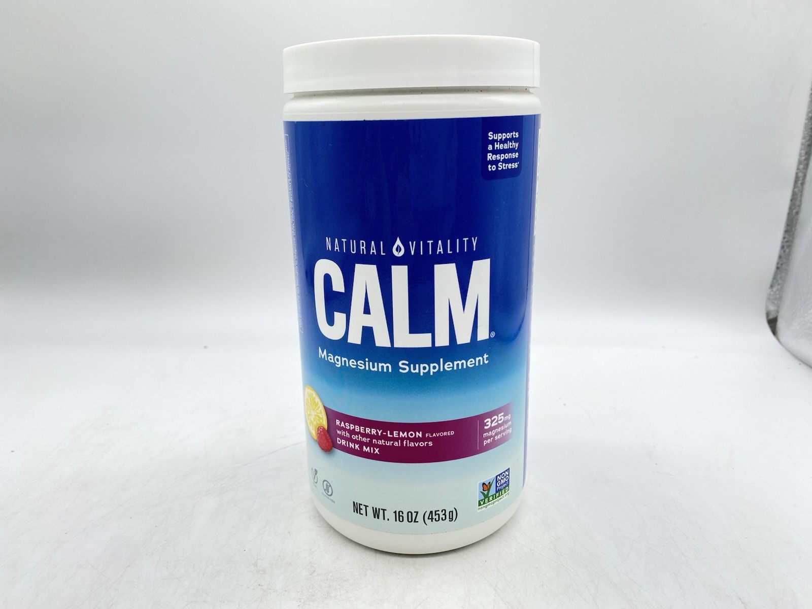 Natural Vitality Calm Anti Stress Drink, Raspberry Lemon – 16oz – 113 Servings