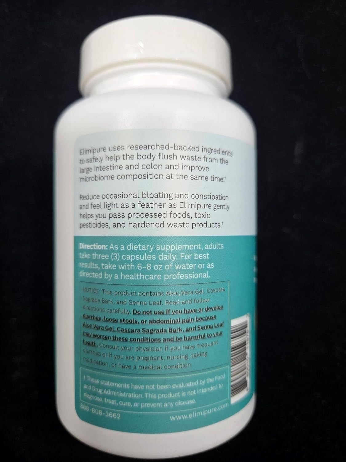 Elimipure Daily Gut Care Capsules Herbal Intestinal Cleanse Detox Supplement