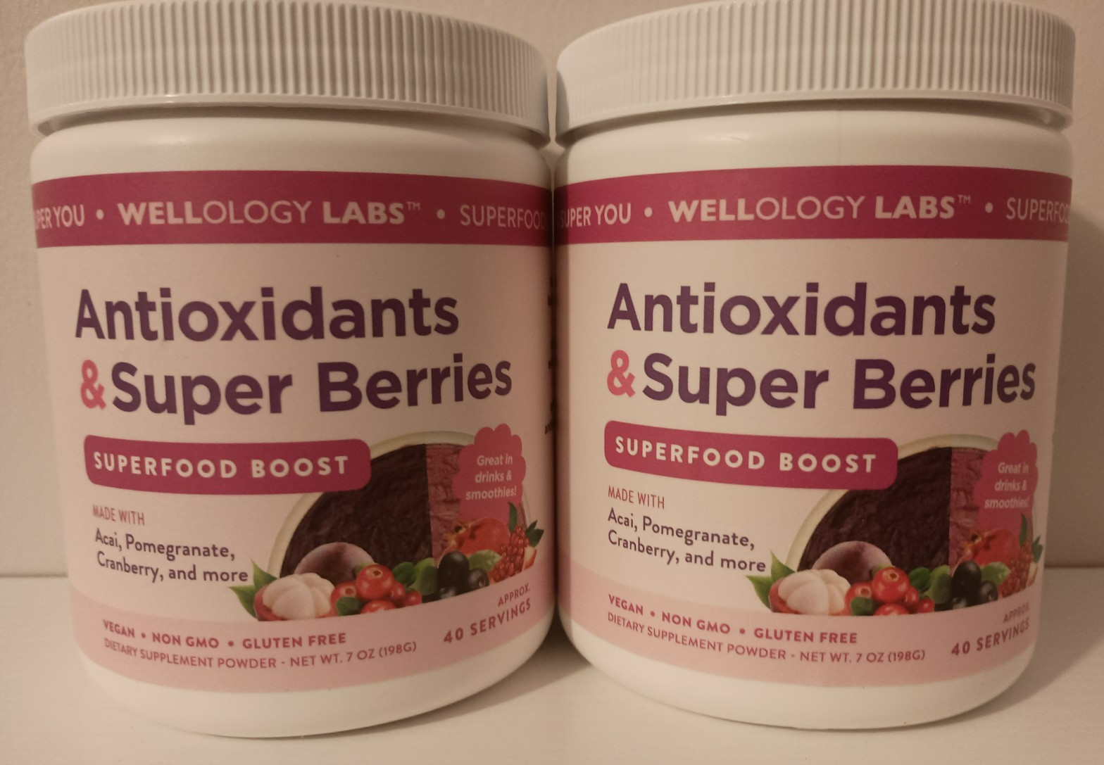 2 WELLOLOGY LABS™ ANTIOXIDANTS & SUPER BERRIES SUPERFOOD BOOST POWDER MIX 8/2027