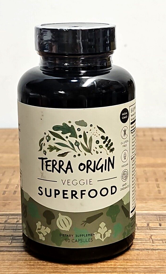 Terra Origin *Veggie Superfood, 90 Capsules-Vegan- Exp. 04/2025 NEW*