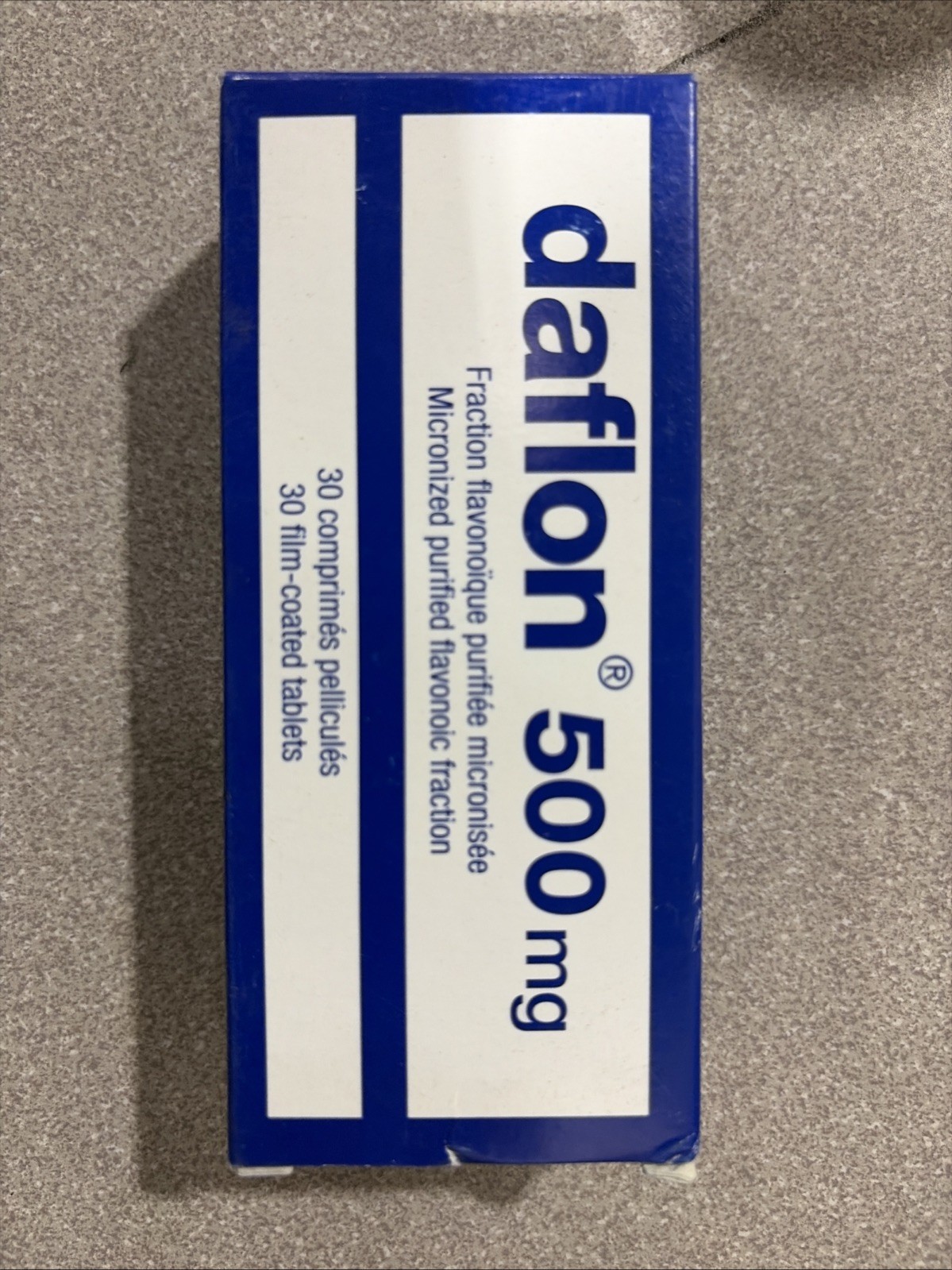 Daflon 500 mg Tablets – 30 Count – Plant-Based Flavonoid Formula EXP 03/2026