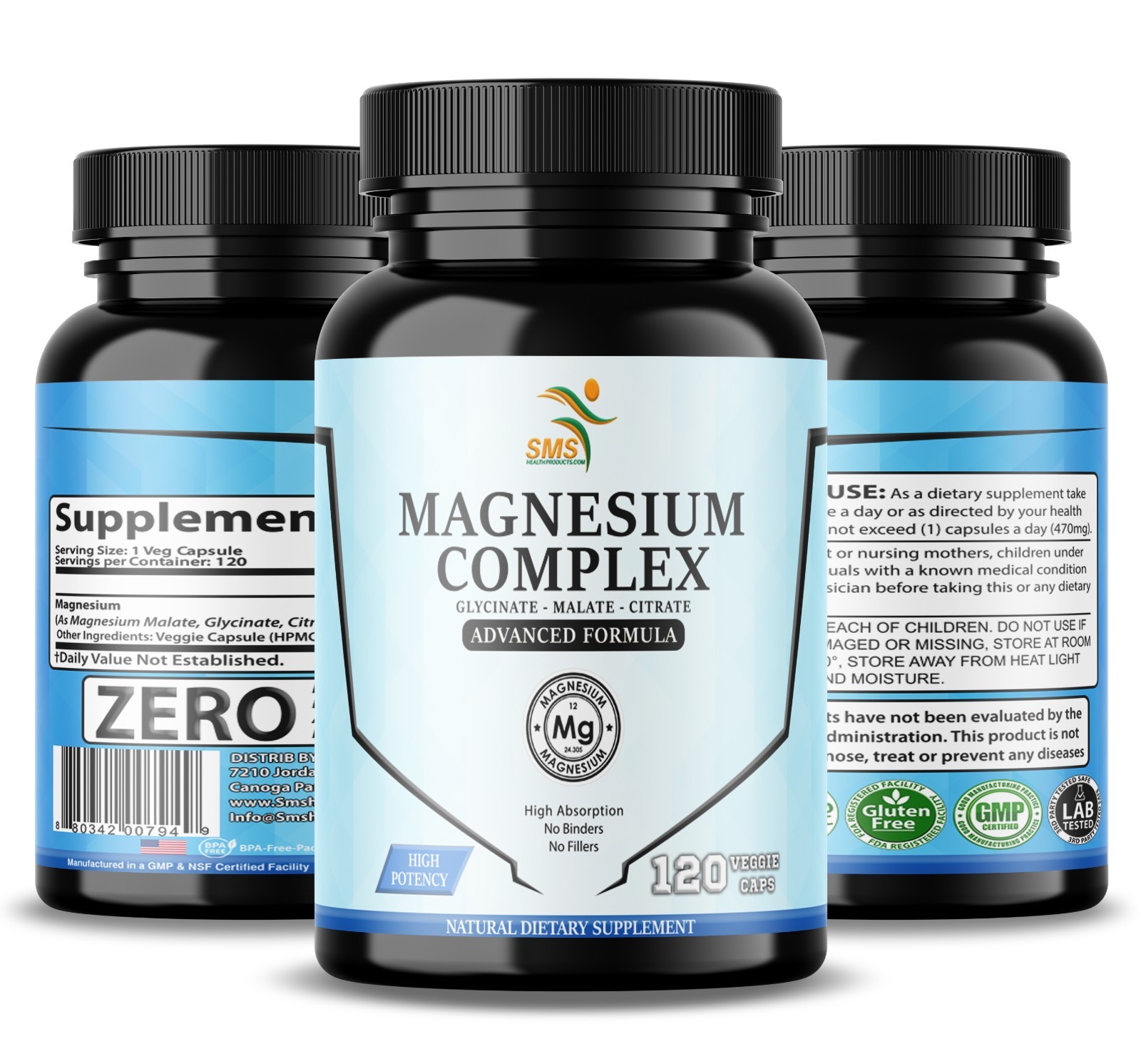 Magnesium Complex 470mg with Citrate, Malate, Glycinate – High Absorption