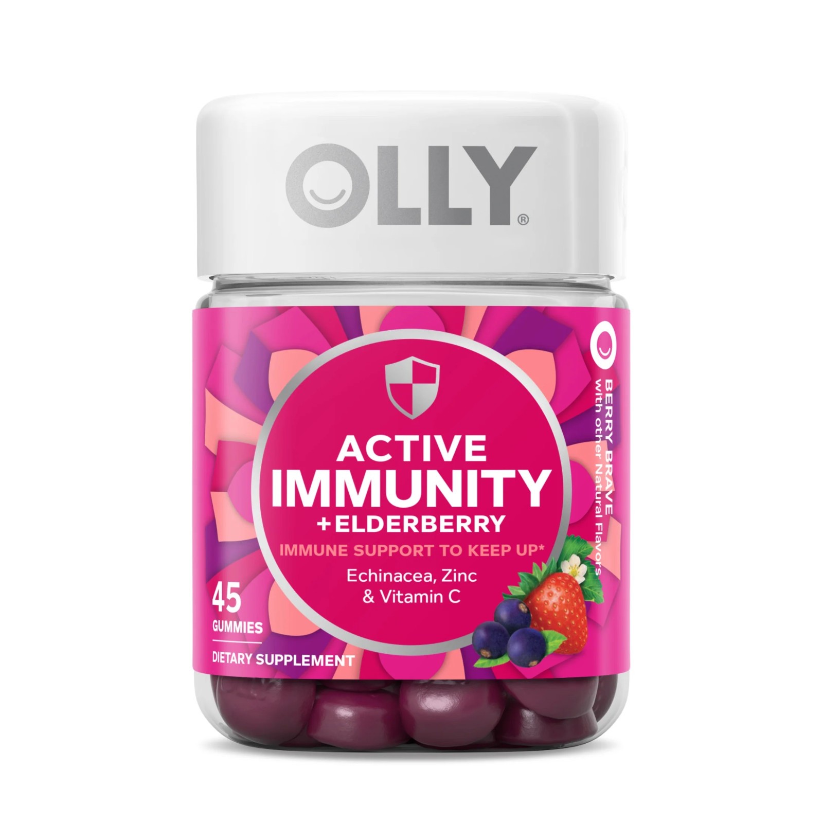OLLY Active Immunity + Elderberry Gummy Supplement – 45 Count – Boost Defenses