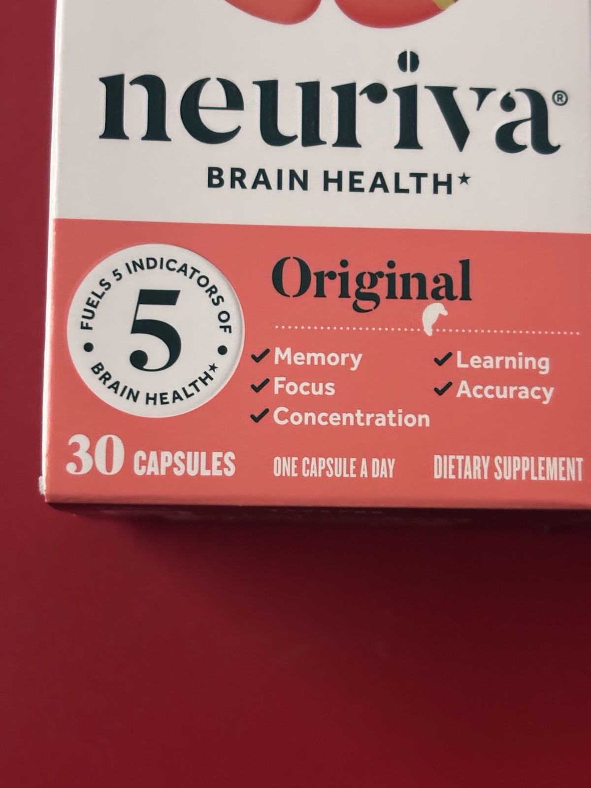Lot Of 2 Neuriva Brain Health Original 30 Capsules Memory Focus 10/27 🔥NEW🔥