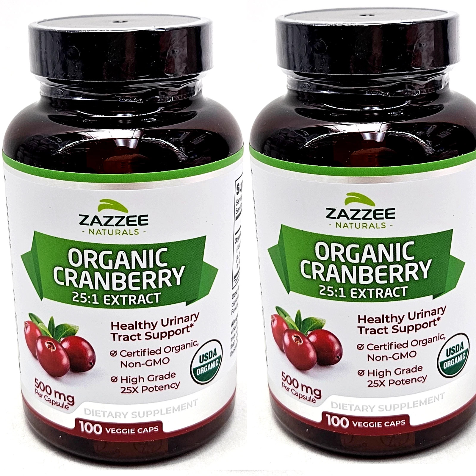 2 Cranberry Extract USDA Organic Zazzee Naturals 12500mg 100×2 = 200 Concentrate