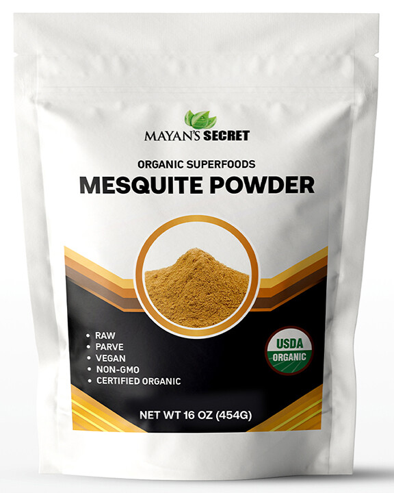 Mesquite Certified Organic Powder 16 oz 454 g Dairy-Free, Gluten-Free, Kosher,