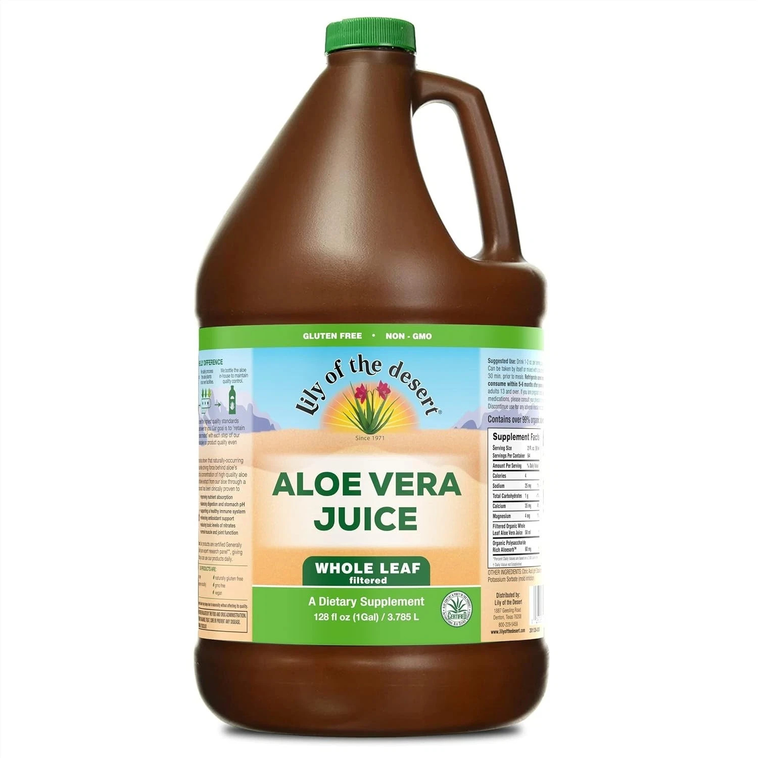 Lily of Desert Aloe Vera Juice Whole Leaf (Filtered) 128 fl.oz Each (Pack of 3)