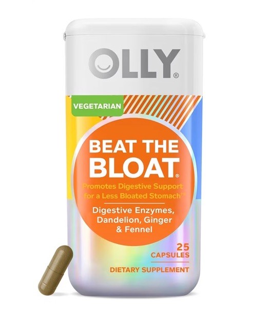 OLLY BEAT THE BLOAT Digestive Support Enzymes**Supplement 25 Caps**Exp 7/2026