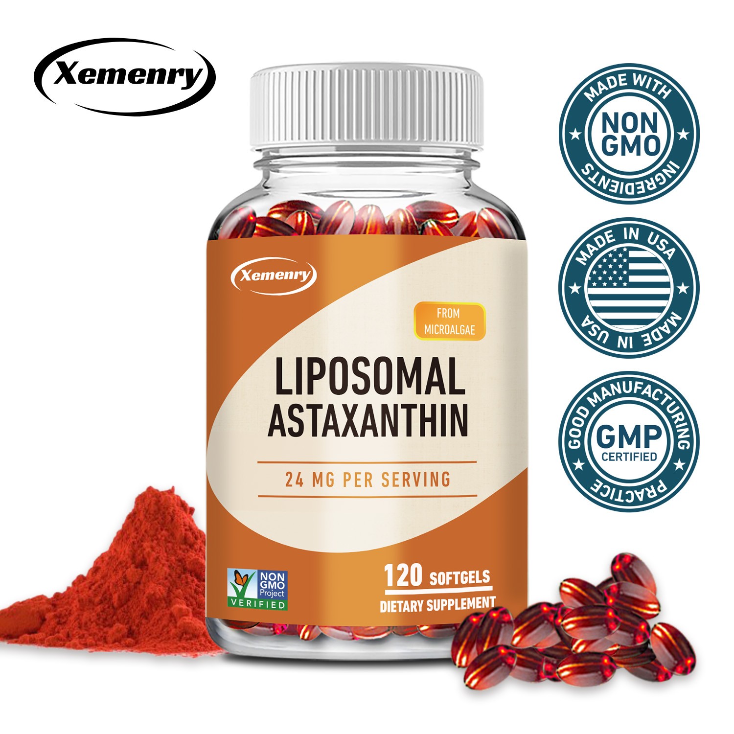 Liposomal Astaxanthin 24mg – with Phosphatidylcholine – Brain and Vision Health