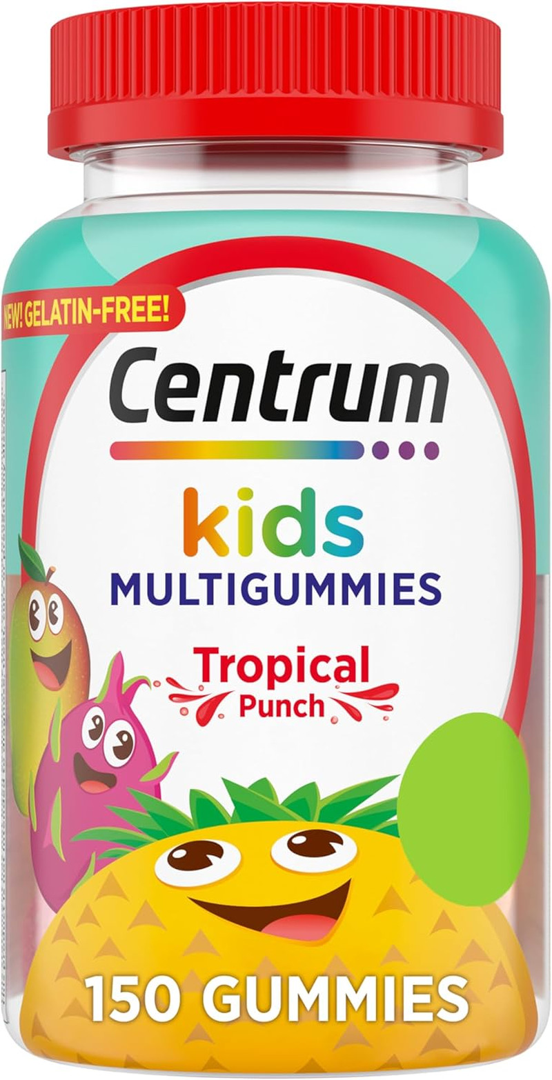 Kids Multivitamin Gummies, Tropical Punch Flavor Made with Natural Flavors, Stoc