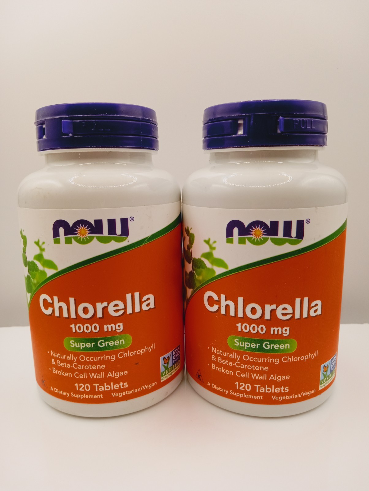 2-Pack NOW FOODS Chlorella 1000 mg 120 Tablets Exp 1/2027