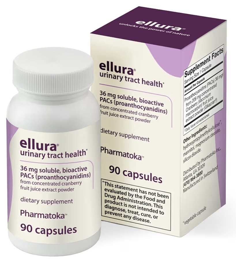 ellura 36 mg Soluble Bioactive PACs Urinary Tract Health Dietary Supplement 90ca