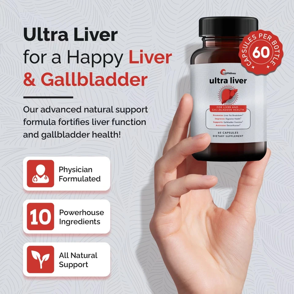 UpWellness Ultra Liver Supplement for Liver Health and Gallbladder Support/ 3 PK