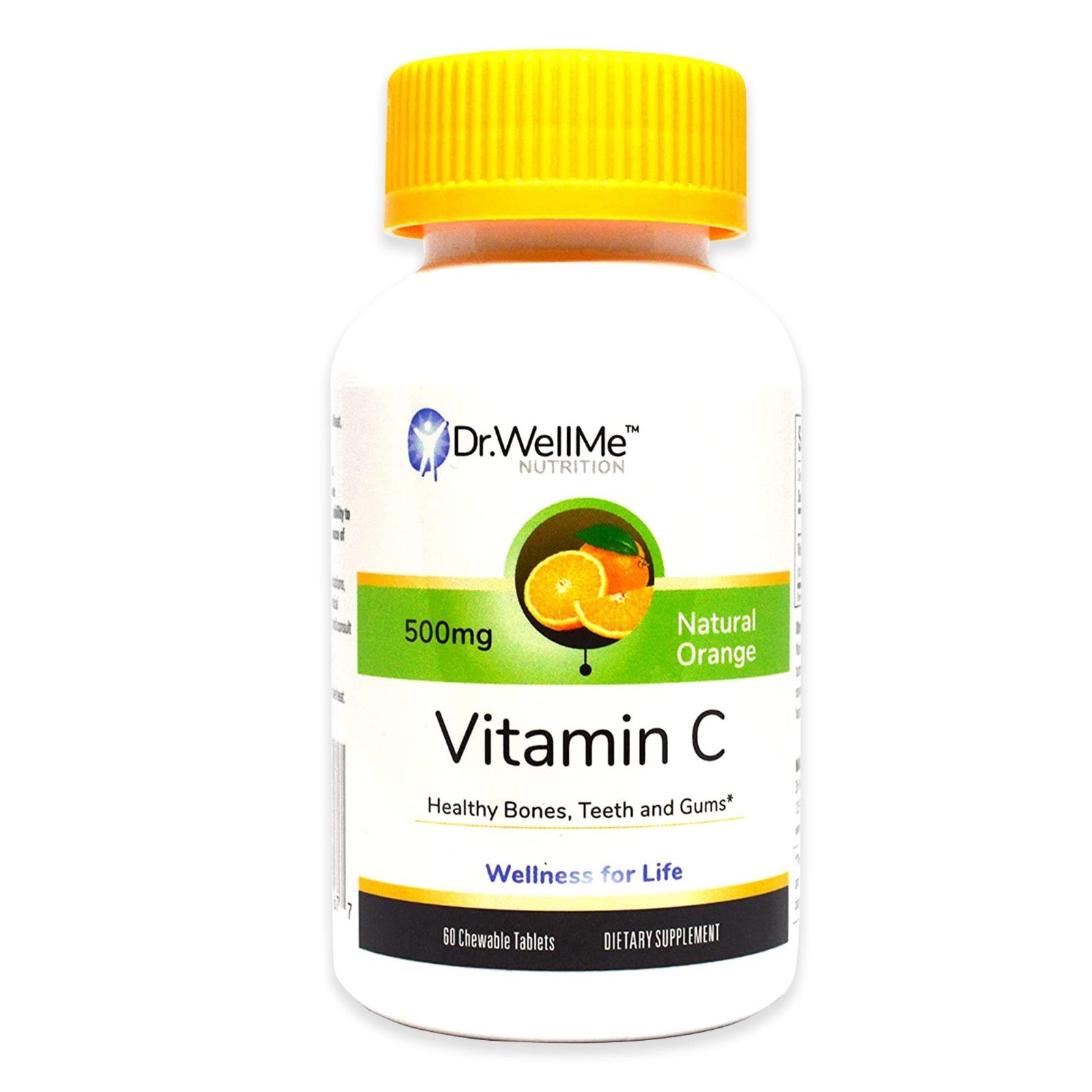 Vitamin C 1000mg Chewable Tablets w/ Rose Hips 60ct Immune Support Orange Flavor